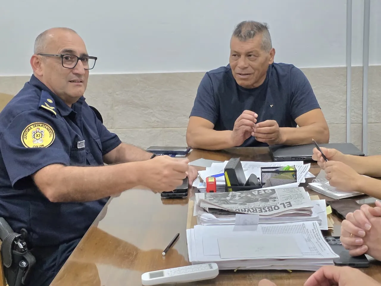 Julio Pintos se reunió con el Jefe Departamental de Policía Crio. Insp. Cristián Valdez Puente
