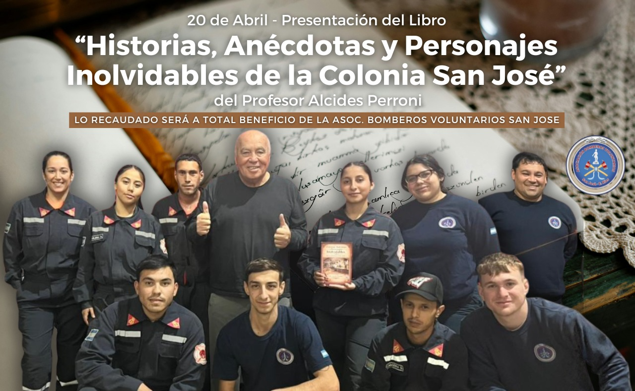 Alcides Perroni presenta un libro sobre la historia de San José a beneficio de los bomberos