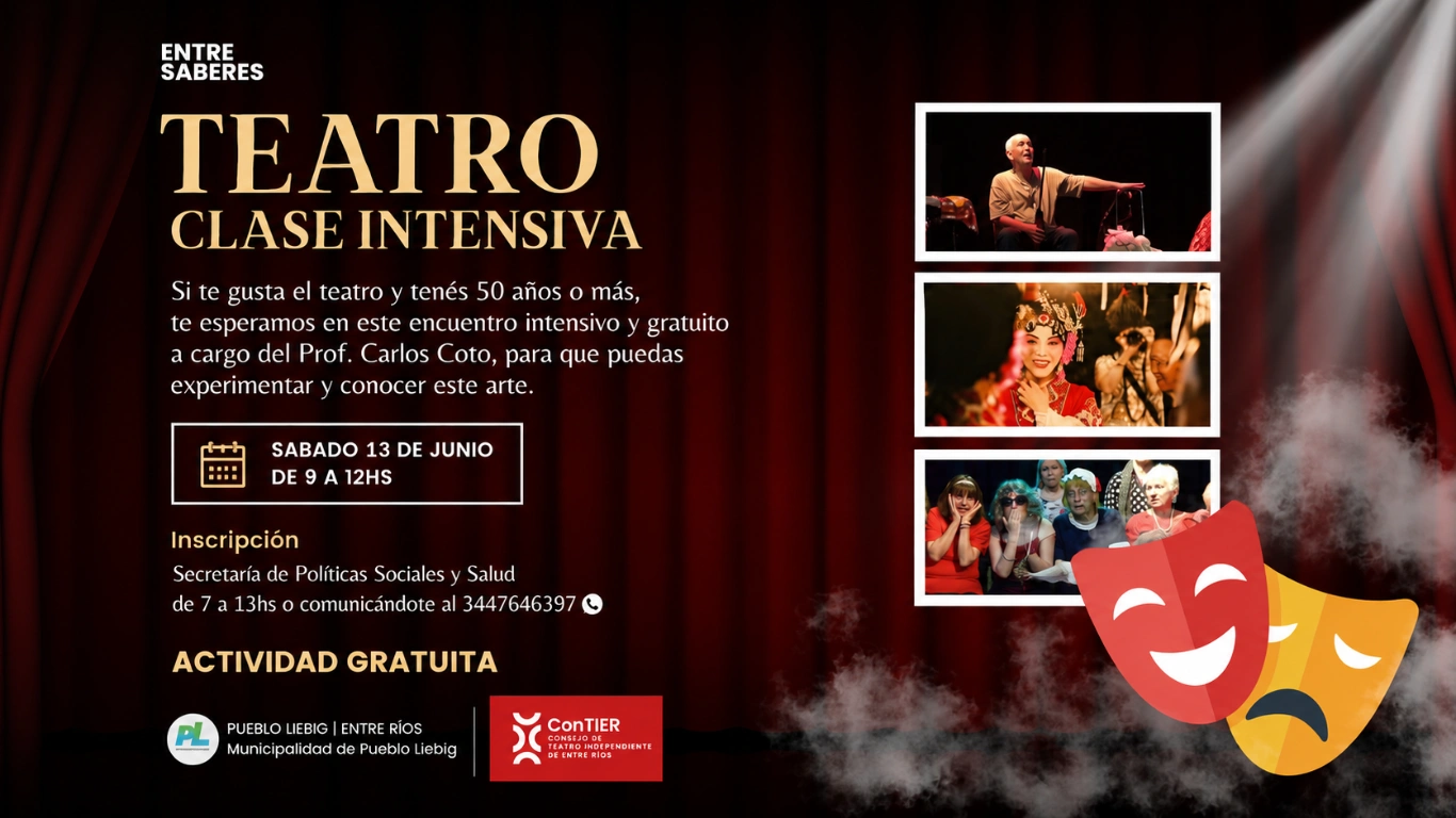 Pueblo Liebig impulsa un encuentro intensivo de teatro para mayores de 50 años