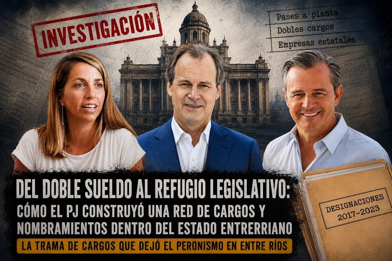 Del doble sueldo al refugio estatal: la trama de cargos, contratos y nombramientos del PJ de E.R