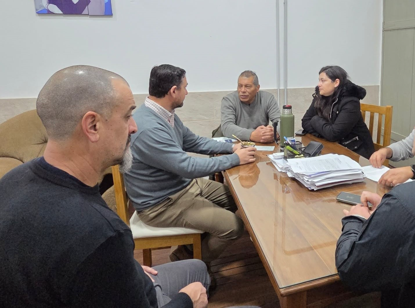 Julio Pintos se reunió con el interventor de la Dirección Departamental de Escuelas en Pueblo Liebig