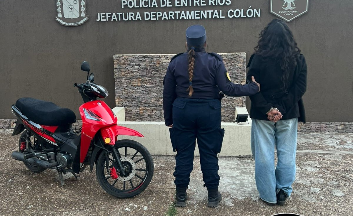 Intento de robo en Colón: una mujer fue detenida y secuestraron una motocicleta